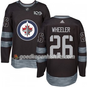 Winnipeg Jets Blake Wheeler 26 1917-2017 100th Anniversary Adidas Zwart Authentic Shirt - Mannen